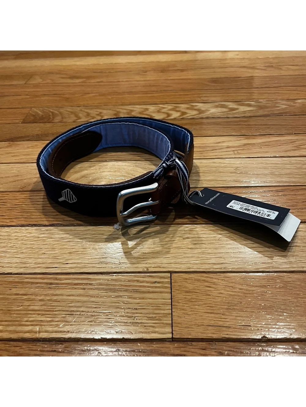 Vineyard Vines Pickle Ball Embroidered Canvas Club Belt Nautical Navy Size 32